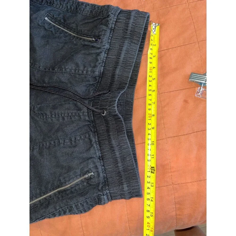 ATHLETA Cabo Linen Black Joggers Pants Size 8 Black Womens